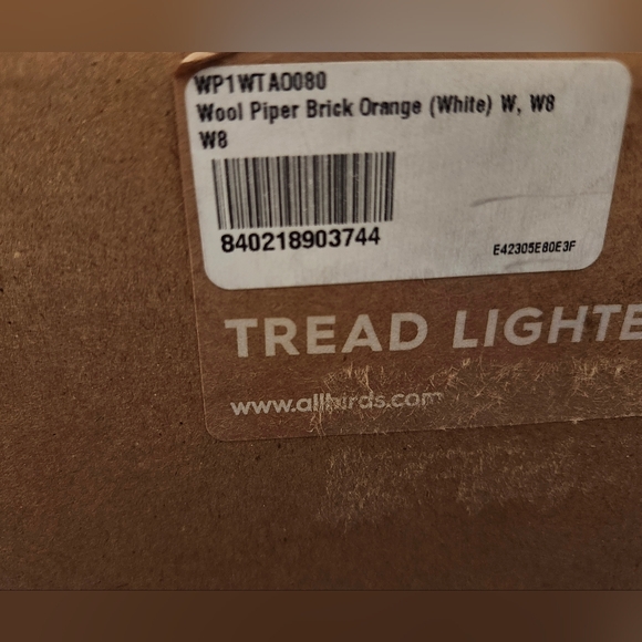 NEW Allbirds Wool Piper Brick Orange Sneakers 8 - Picture 7 of 7